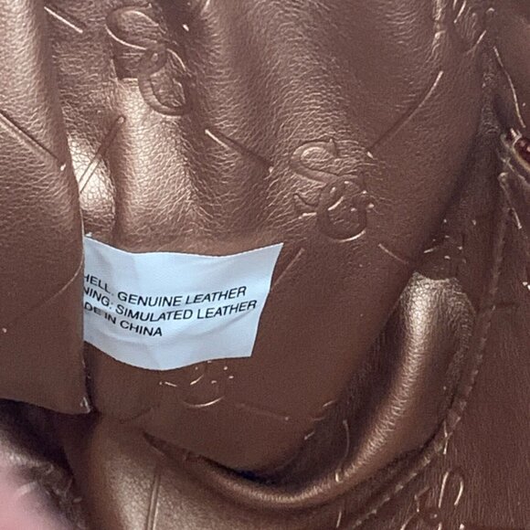 La Gioe di Toscana Dome Large Maroon Metallic Pebbled Leather 2-way bag EUC - Picture 11 of 16